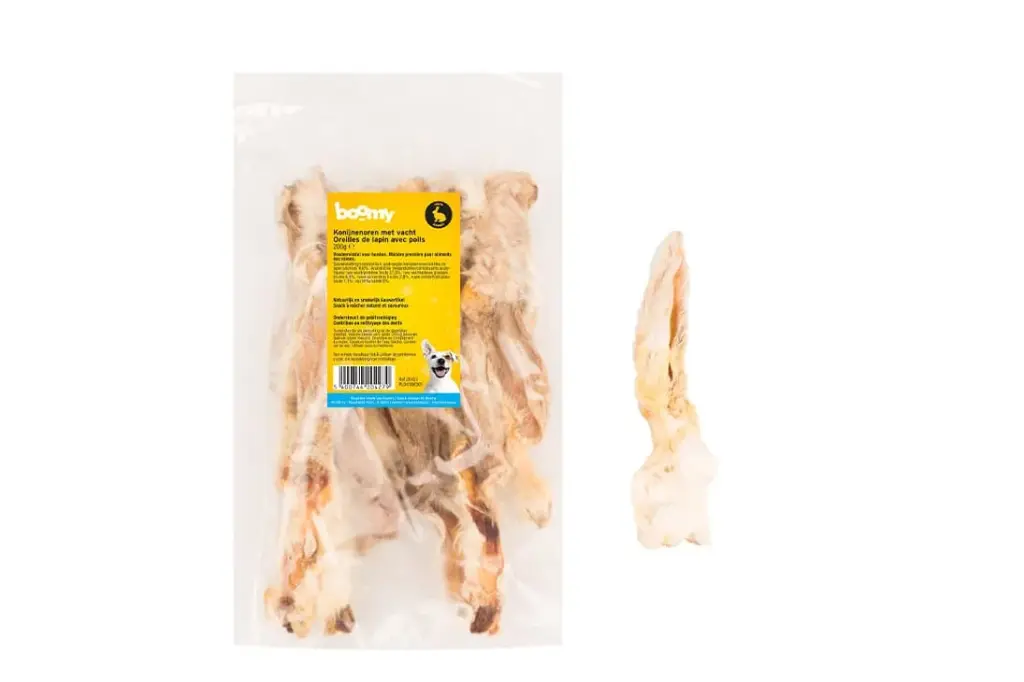 [24126] Boomy Konijnenoren met vacht 200 gr