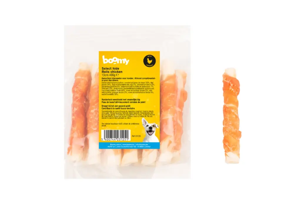 [24141] Boomy Select Hide Rolls chicken 400 gr  (13 cm)